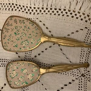 Matching vintage mirror and brush